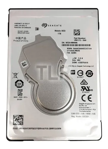 Disco Rígido 1tb Slim Notebook Ps3 Ps4 Seagate Hdd C (Usado)