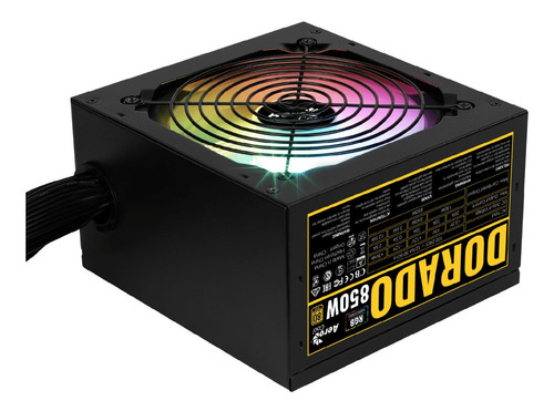 Imagen 2 de 2 de Fuente Aerocool Dorado 850w Rgb 80 Plus Gold Full Range