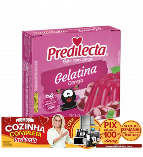 Imagem 2 de 2 de Gelatina Em Pó Cereja 20g Predilecta