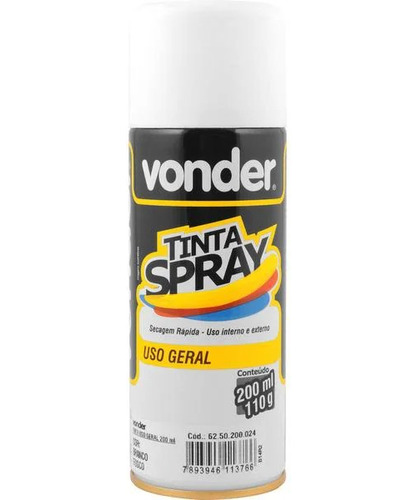 Tinta Spray Branco Fosco 200ml Vonder 6250200024