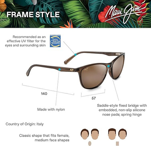 Gafas De Sol Maui Jim Women's Sugar Cane - Color: Transparent Mocha/hcl Bronze Polarized
