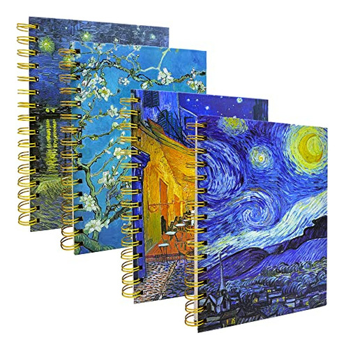 Juego De 4 Cuadernos A5 De Van Gogh, Cuaderno De Tapa