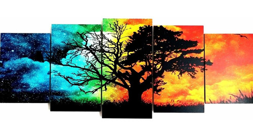 Cuadro Arbol De La Vida Color 4 Estaciones Año Poliptico