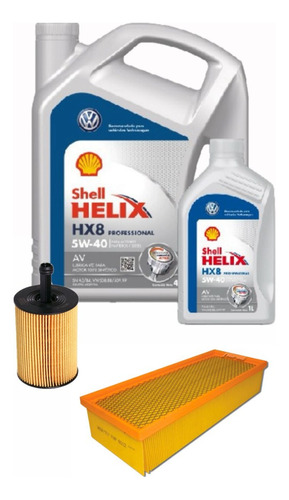 Aceite Shell Hx8 5w40 + Filtros Vw Golf V 1.9 Tdi 2004--2009