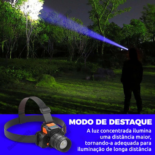 Lanterna Para Cabeça A Prova D'água Led Sensor Potente Forte