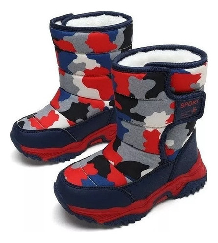 Zapatos De Lana De Camuflaje Cálido For Niños Botas N