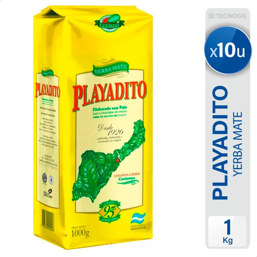 Yerba Mate Playadito Palo Sin Tacc Mejor Precio - Pack X10