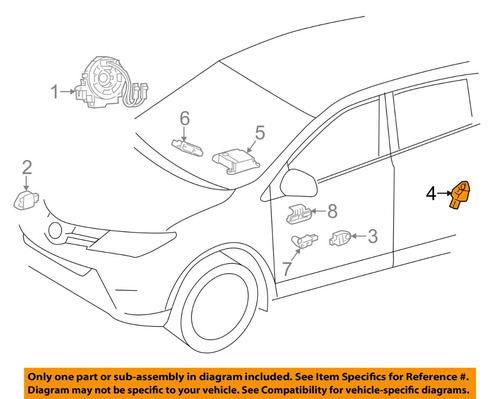 Sensor Impacto Toyota  Highlander 2014 2015 2016 2017 A20dia