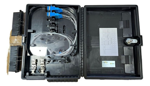 Caixa De Atendimento Cto 16p C/ Splitter De 1x8 Upc+ Chave Cor Preto