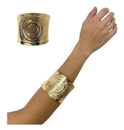 Bracelete Metálico Egípcia Acessório De Fantasia Deusa Grega