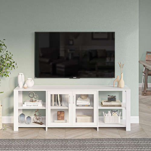 Tv Stand Television Stands Cabinet With 2 Doors 4 Open ...