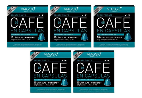 Pack 50 Cápsulas Café Descafeinado Para Nespresso®