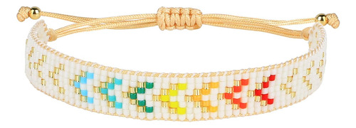 Kelitch Rainbow Bangle Bracelets Hnad-braided Miyuki Beads B