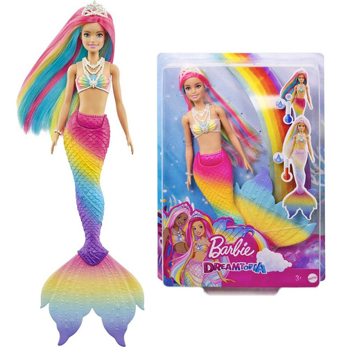Barbie Sirena Dreamtopia Rainbow Arcoiris Cambia De Color