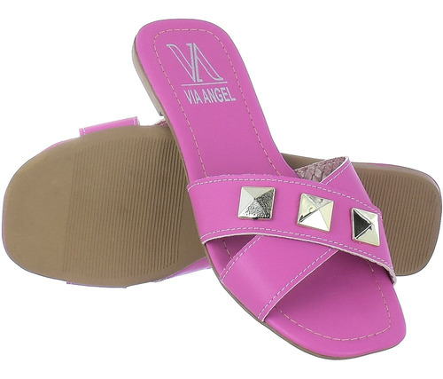 Rasteirinha Feminina Chinelo Casual Verão Colorido Stras 54