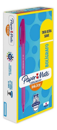 Pack 12 Bolígrafos Paper Mate Kilométrico Inkjoy 100st Color Rosado