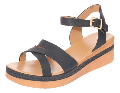 Sandalia Plataforma Negro Vía Franca Art. 52110b31138black