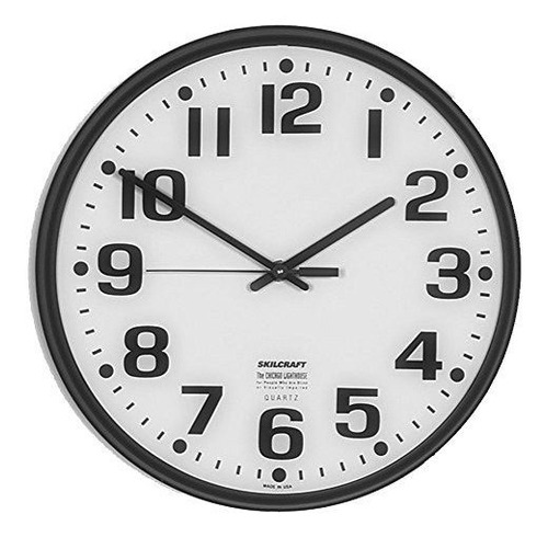 Reloj Pared Cuarzo 12-3/4  Negro/blanco, 6645-01-389-
