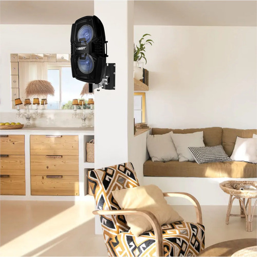 Bocina Bafle Bluetooth Bst Tws Recargable + Soporte De Pared Negro