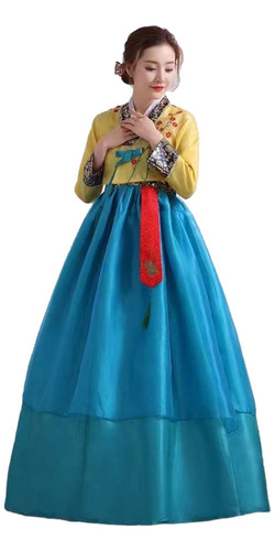 Vestido Folclórico Hanbok Con Bordado Largo, Princess Palace