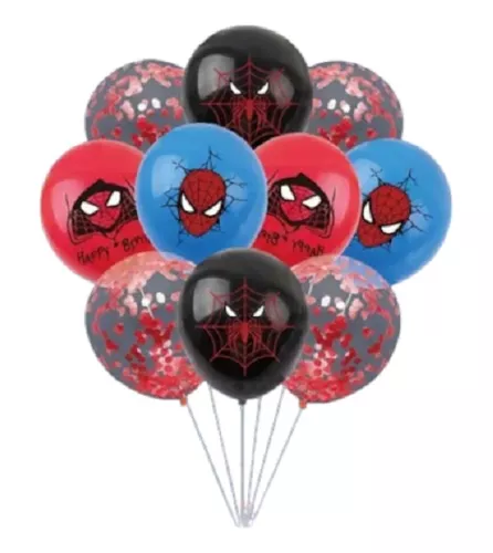 Kit de globos de fiesta de cumpleaños con temática de Spiderman, globos de  látex y papel de aluminio con increíble araña, juego de 19 globos, perfecto