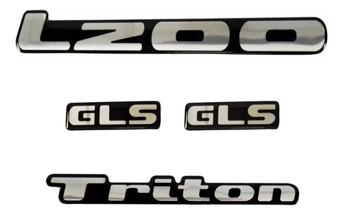 Kit Adesivo Mitsubishi Resinado L200 Triton Gls 3d Lt005 Fgc