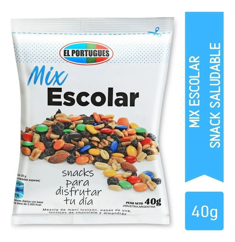 Snack Mix De Frutos Secos Escolar X 40gr - El Portugués