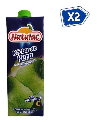 Jugo Néctar Sabor A Pera Tetra Brik 1 Litro Natulac