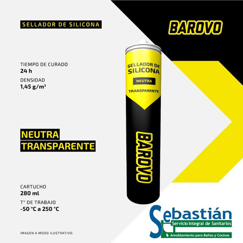 Imagen 2 de 10 de Set Silicona Neutra X5 Uni 280ml + Pistola Aplic Barovo