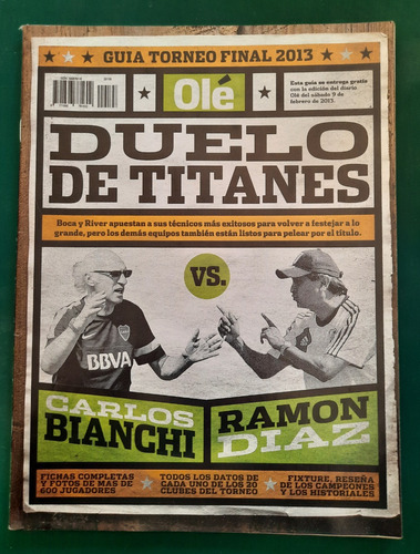 Revista Guia Olé Torneo Final 2013 River Boca Bianchi Ramon