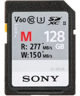 Cartão Sdxc Sony 128gb Sf-m Uhs-ii V60 U3 Série M 277mb/s