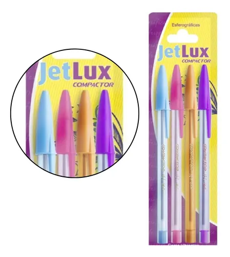 10 Blister X 4 Boligrafos De Colores Compactor Jet Lux
