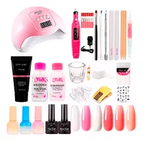 Comprar Kit Manicura Semipermanente Gel Uñas Polygel Cabina Uv Torno