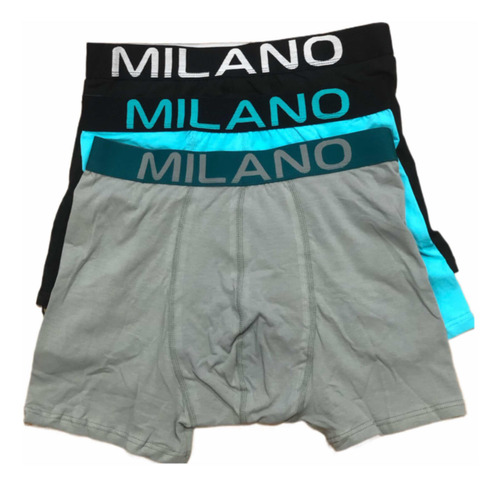 3 Boxer De Algodón Milano Para Hombre Colores Surtidos