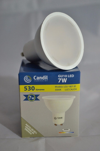 Imagen 4 de 10 de Lampara Gu10 Led 7 W Marca Candil Fria O Calida