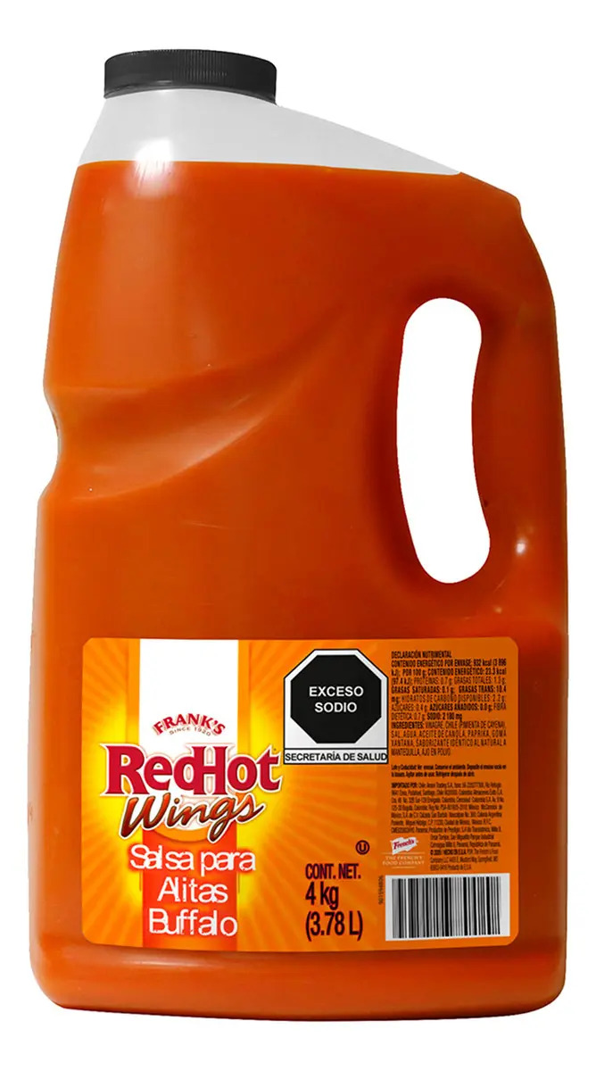 Salsa Para Alitas Red Hot Wings Buffalo 4 Kg (3.78 L)