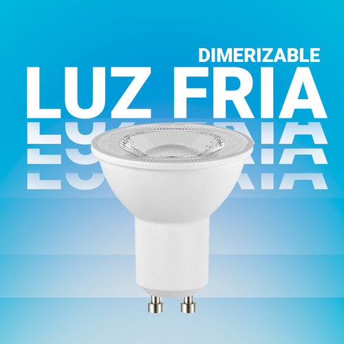 Lampara 7w Dimerizable Luz Led Dicroica Apto Gu10 120° 220v Luz Blanca Fría