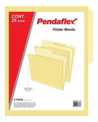 Folder De Papel Tamaño Carta Tops Products Pendaflex M0025 T