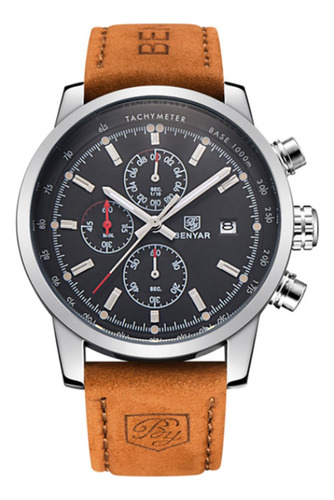 Benyar Reloj Cuarzo Hombre Silver-black C/cronógrafo Oferta