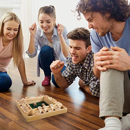 Shut The Box Game-juego Clásico De Madera De 10 Con Dados In