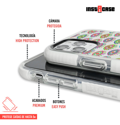 Funda Para iPhone Ojo Turco Colores Personalizada Con Nombre