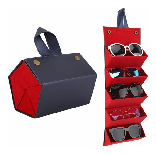 Organizador De Gafas De Sol Con 5 Ranuras, Funda De Viaje