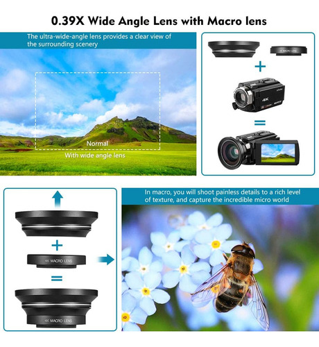 Videocámara 4k Digital Aitechny Vlogging Wifi 48mp 16x Zoom