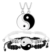 Comprar Set 2 Pulseras Pareja De Yin Yang +2 Collar, Amor Eterno
