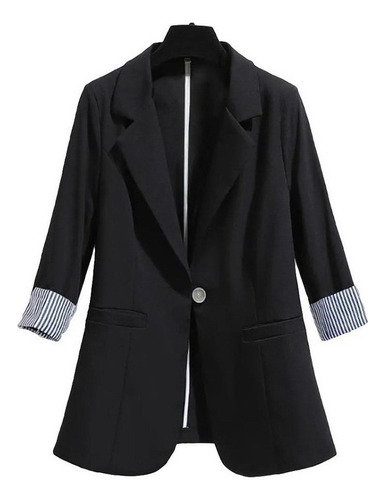 Elegante Chaqueta Blazer De Manga Larga For Mujer