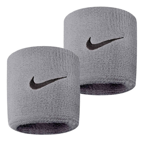 Munhequeira Nike Pequena Swoosh Wristbands - Cinza Com Preto