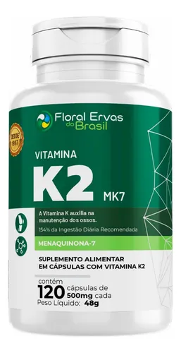 comprar Vitamina K2 Mk7 - 120 Capsulas Cada u002F 60 Doses - Sabor Sem sabor