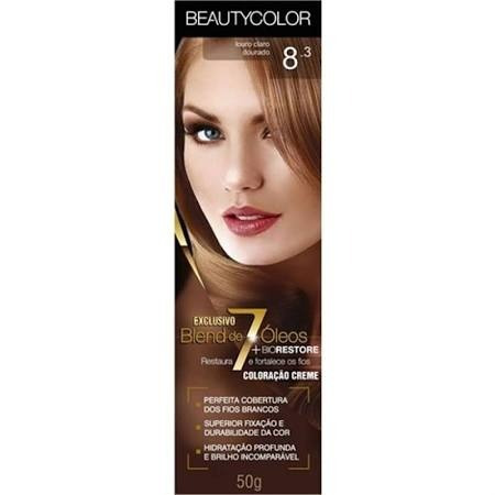 Beauty Color 8.3 Coloração Louro Claro Dourado + Kit