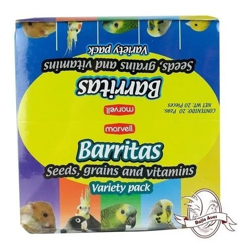 Alimento Caja Barritas Granos Semillas Para Periquito 20 Pz