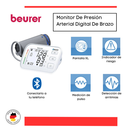 Monitor De Presión Arterial Digital De Brazo Beurer Bm 57
